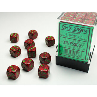 Chessex Strawberry - 36 Speckled 12mm D6 Dice Block