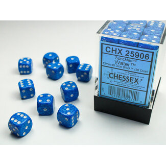 Chessex Water - 36 Speckled 12mm D6 Dice Block