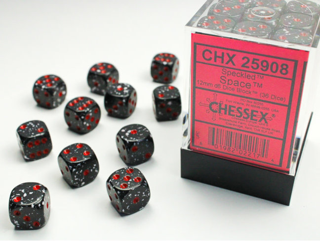 Chessex Space - 36 Speckled 12mm D6 Dice Block