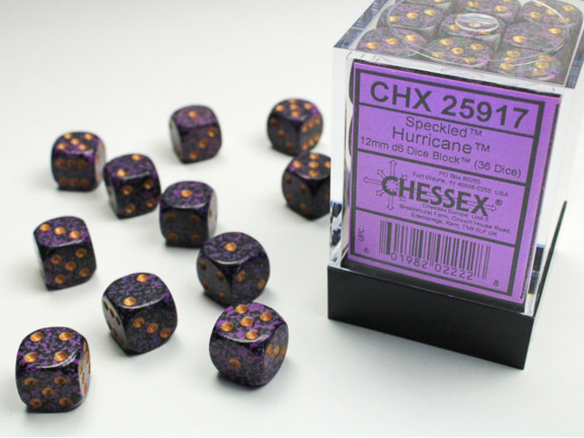 Chessex Hurricane - 36 Speckled 12mm D6 Dice Block