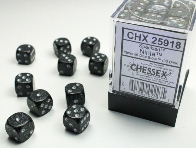Chessex Ninja - 36 Speckled 12mm D6 Dice Block