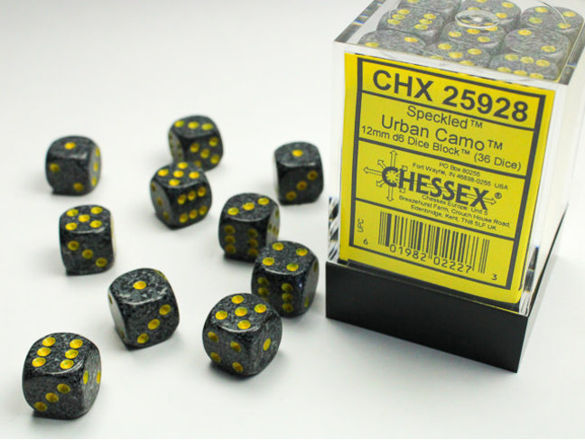 Chessex Urban Camo - 36 Speckled 12mm D6 Dice Block