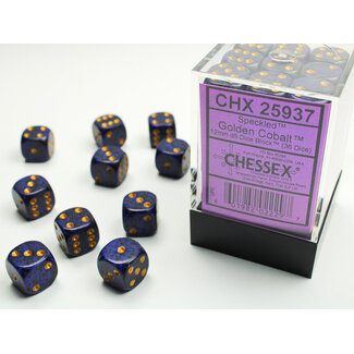 Chessex Golden Cobalt - 36 Speckled 12mm D6 Dice Block