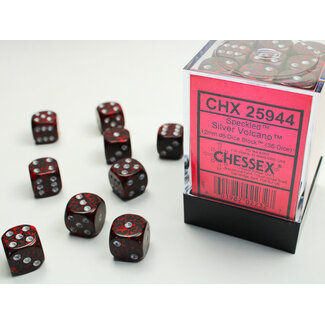 Chessex Silver Volcano - 36 Speckled 12mm D6 Dice Block