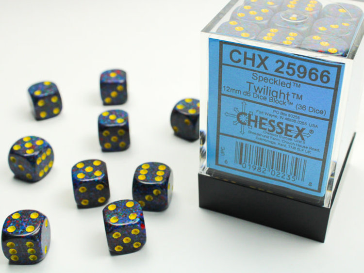 Chessex Chessex: Twilight - 36 Speckled 12mm D6 Dice Block