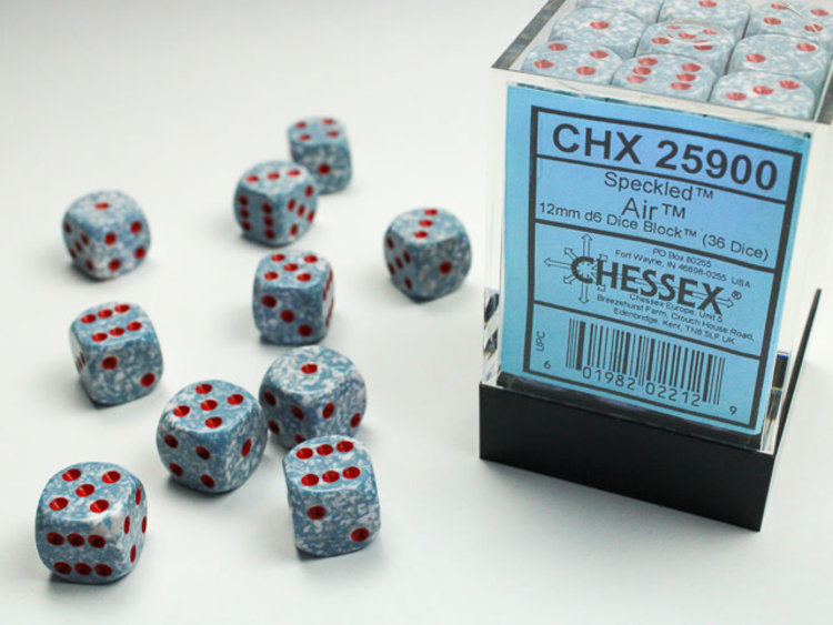 Chessex Chessex: Air - 36 Speckled 12mm D6 Dice Block