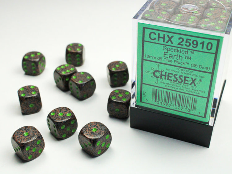 Chessex Chessex: Earth - 36 Speckled 12mm D6 Dice Block