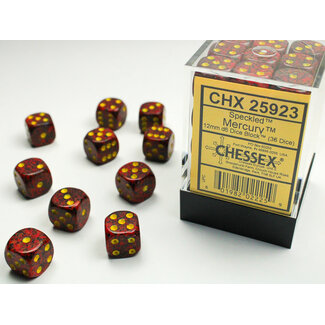 Chessex Mercury - 36 Speckled 12mm D6 Dice Block
