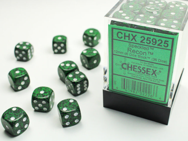 Chessex Chessex: Recon - 36 Speckled 12mm D6 Dice Block