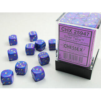 Chessex Silver Tetra - 36 Speckled 12mm D6 Dice Block