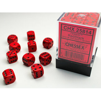 Chessex Red/black - 36 Opaque 12mm D6 Dice Block