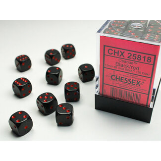 Chessex Black/red - 36 Opaque 12mm D6 Dice Block
