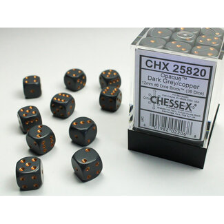 Chessex Dark Grey/copper - 36 Opaque 12mm D6 Dice Block