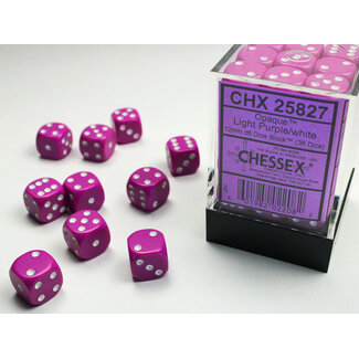 Chessex Light Purple/white - 36 Opaque 12mm D6 Dice Block