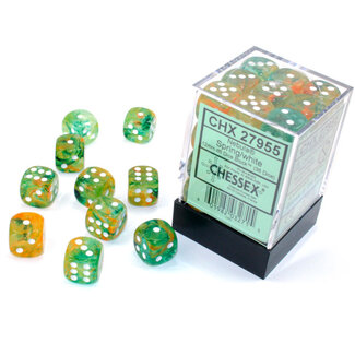 Chessex Spring/white - 36 Nebula 12mm D6 Dice Block