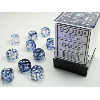 Chessex Black/white - 36 Nebula 12mm D6 Dice Block