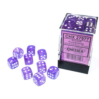 Chessex Purple/white - 36 Borealis 12mm D6 Dice Block