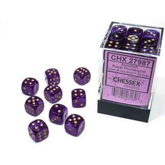Chessex Royal Purple/gold - 36 Borealis 12mm D6 Dice Block