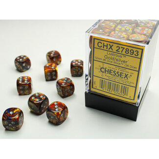 Chessex Gold/silver - 36 Lustrous 12mm D6 Dice Block