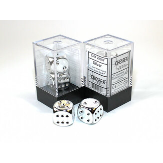 Chessex Silver-Plated - 2 Metallic 16mm D6 Dice