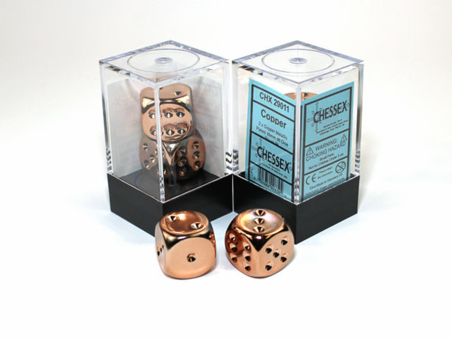 Chessex Copper-Plated - 2 Metallic 16mm D6 Dice