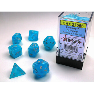 Chessex Sky/silver - Luminary Polyhedral 7-Die Set