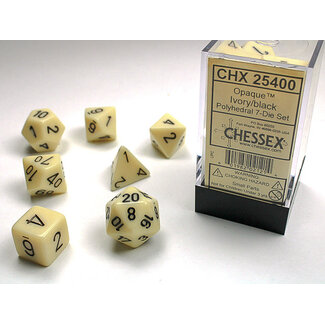 Chessex Ivory/black - Opaque Polyhedral 7-Die Set