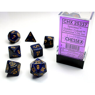 Chessex Golden Cobalt - Speckled Polyhedral 7-Die Set