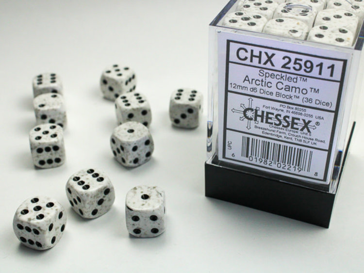 Chessex Chessex: Artic Camo - 36 Speckled 12mm D6 Dice Block
