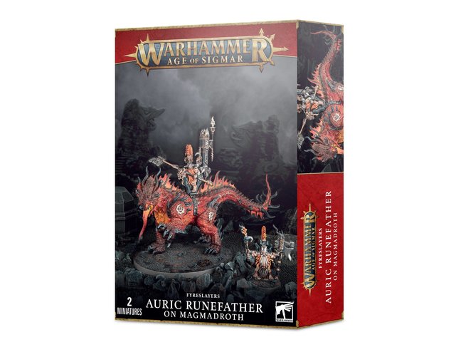 Games Workshop Warhammer Fyreslayers: Auric Runefather on Magmadroth