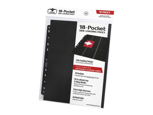 Ultimate Guard 18-Pocket Side Loading Pages (10) Black