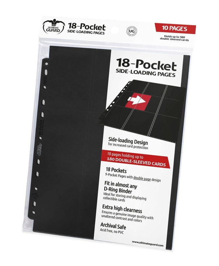 Ultimate Guard Ultimate Guard: 18-Pocket Side Loading Pages (10) Black