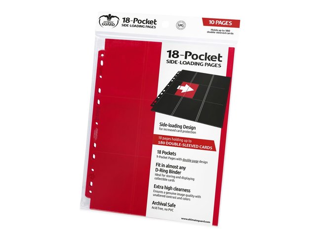 Ultimate Guard 18-Pocket Side Loading Pages (10) Red