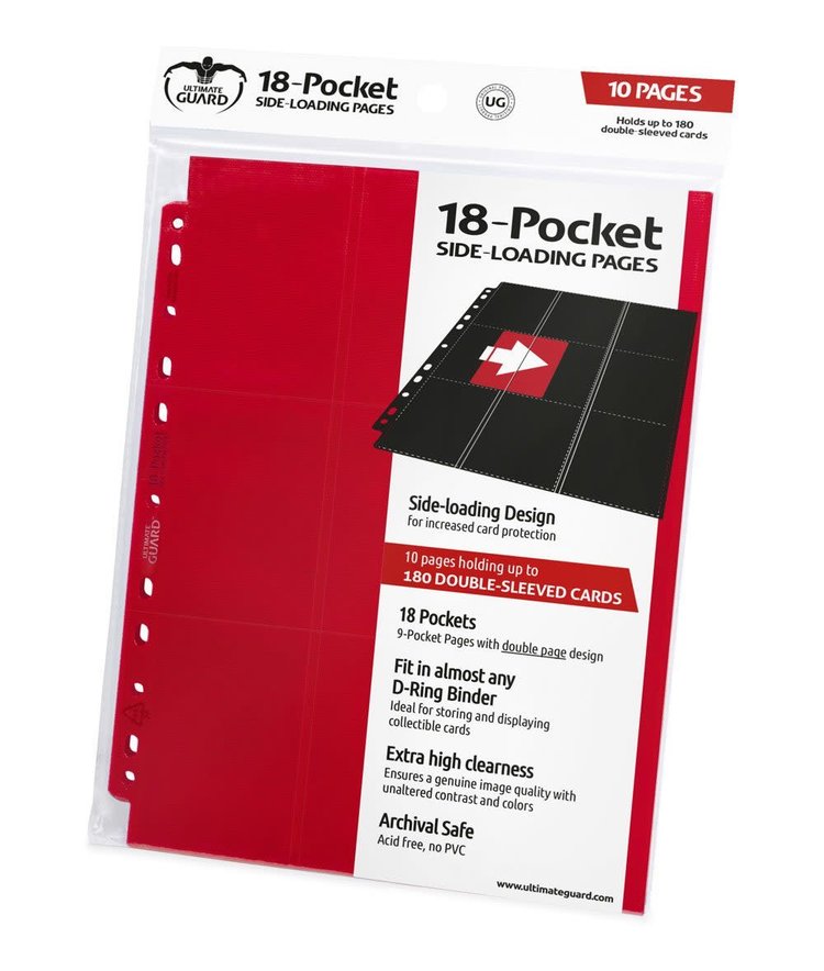 Ultimate Guard Ultimate Guard: 18-Pocket Side Loading Pages (10) Red