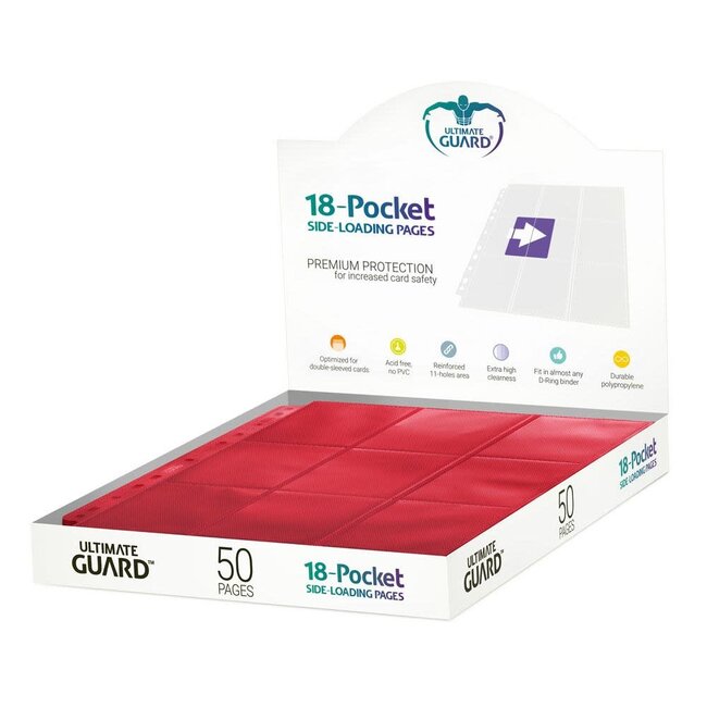 Ultimate Guard Ultimate Guard: 18-Pocket Side Loading Pages (50) Red