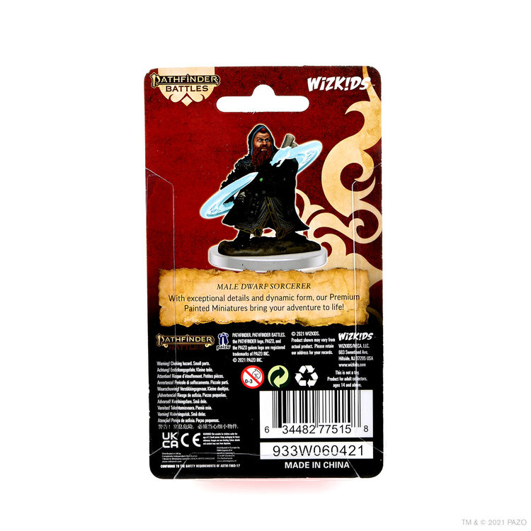 Wizkids Wizkids - Pathfinder Battles: Male Dwarf Sorcerer