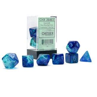 Chessex Blue-Blue/light - Gemini Luminary Polyhedral 7-Die Set