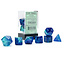 Chessex Chessex: Blue-Blue/light - Gemini Luminary Polyhedral 7-Die Set