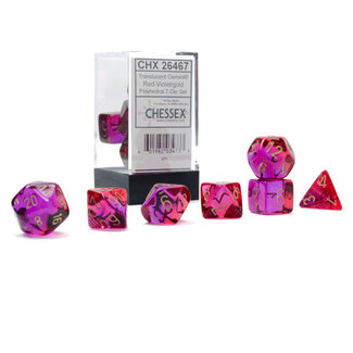Chessex Red-Violet/gold - Gemini Translucent Polyhedral 7-Die Set