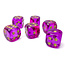 Chessex Chessex: Red-Violet/gold - 12 Gemini Translucent 16mm D6 Dice Block