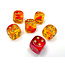 Chessex Chessex: Red-Yellow/gold - 12 Gemini Translucent 16mm D6 Dice Block