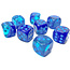 Chessex Chessex: Blue-Blue/light blue - 36 Gemini Luminary 12mm D6 Dice Block