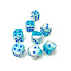 Chessex Chessex: Pearl Turquoise-White/blue - 36 Gemini Luminary 12mm D6 Dice Block