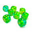 Chessex Chessex: Green-Teal/yellow - 36 Gemini Translucent 12mm D6 Dice Block