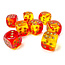 Chessex Chessex: Red-Yellow/gold - 36 Gemini Translucent 12mm D6 Dice Block