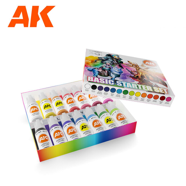 AK Interactive AK Interactive - 3rd Generation Acrylic: Basic Starter Set - 14 Colors