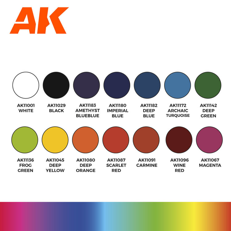 AK Interactive AK Interactive - 3rd Generation Acrylic: Basic Starter Set - 14 Colors