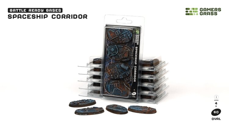 Gamers Grass GamersGrass: Bases - Spaceship Corridor Oval 60mm Battle Ready (4)