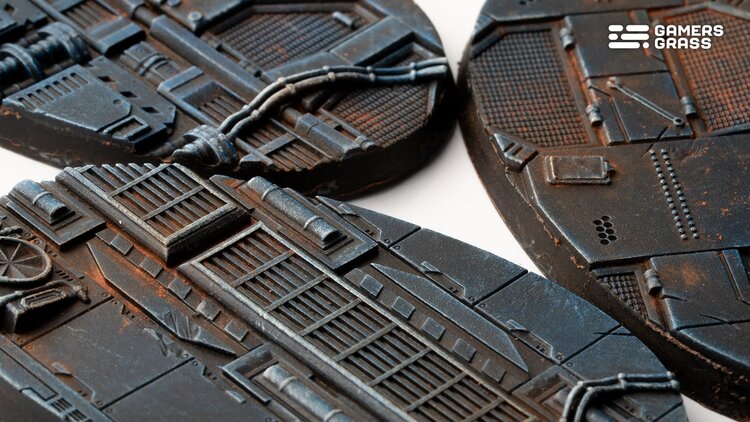 Gamers Grass GamersGrass: Bases - Spaceship Corridor Oval 75mm Battle Ready (3)