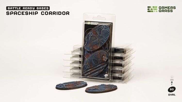Gamers Grass GamersGrass: Bases - Spaceship Corridor Oval 90mm Battle Ready (2)